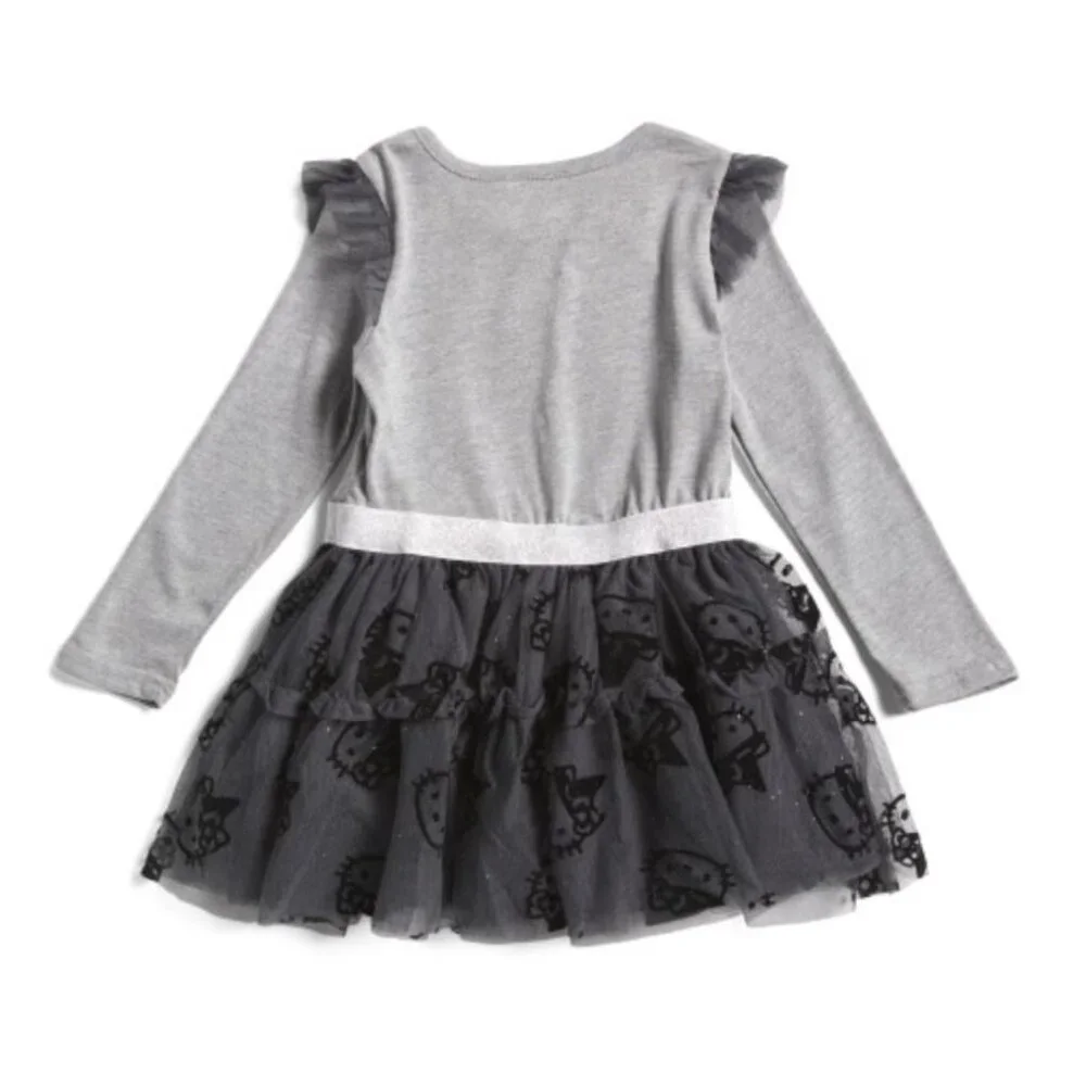 NWT HELLO KITTY Toddler Girls Glitter Halloween Tutu Dress Size